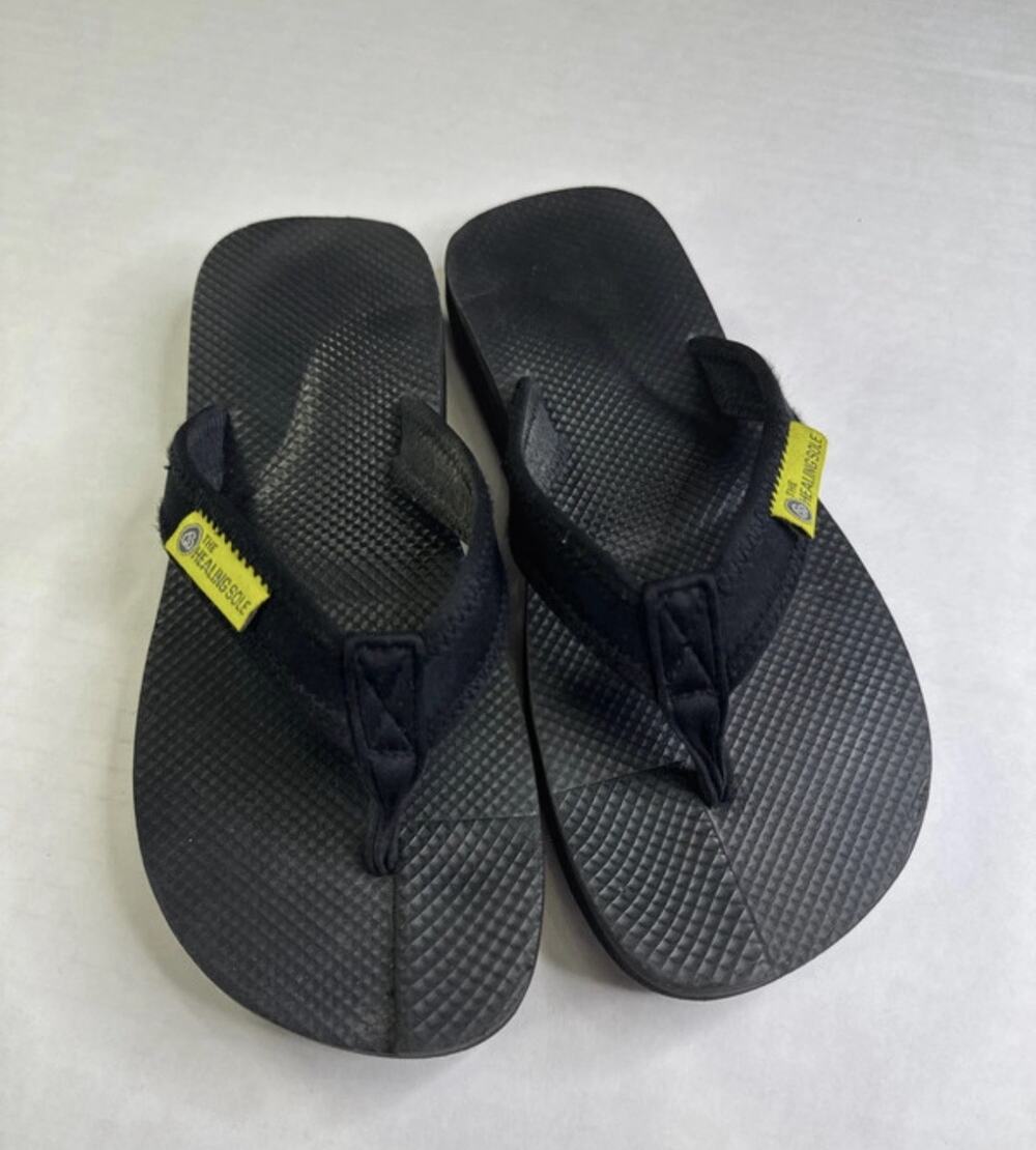 The Healing Sole Women’s Size 8 Black Comfort Flip Flops Sandals
